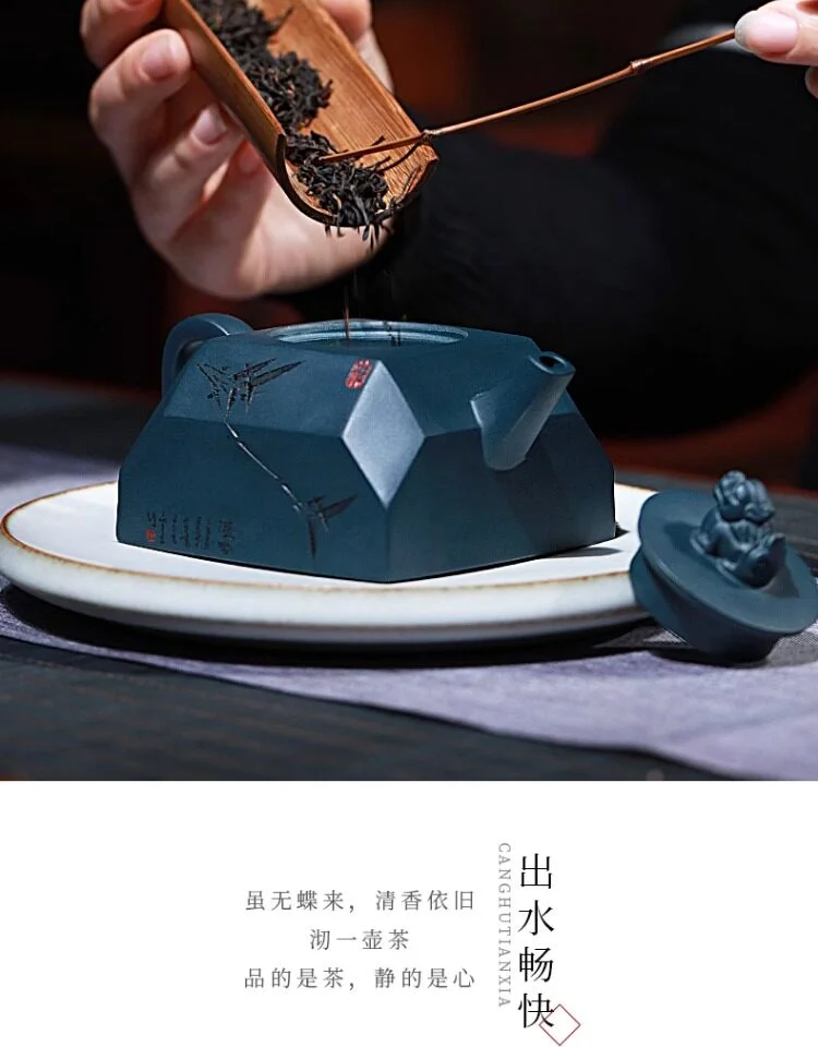宜兴紫砂壶纯手工四方茶壶单人茶具小茶壶一人用单壶民国绿泥方壶 详情图 19