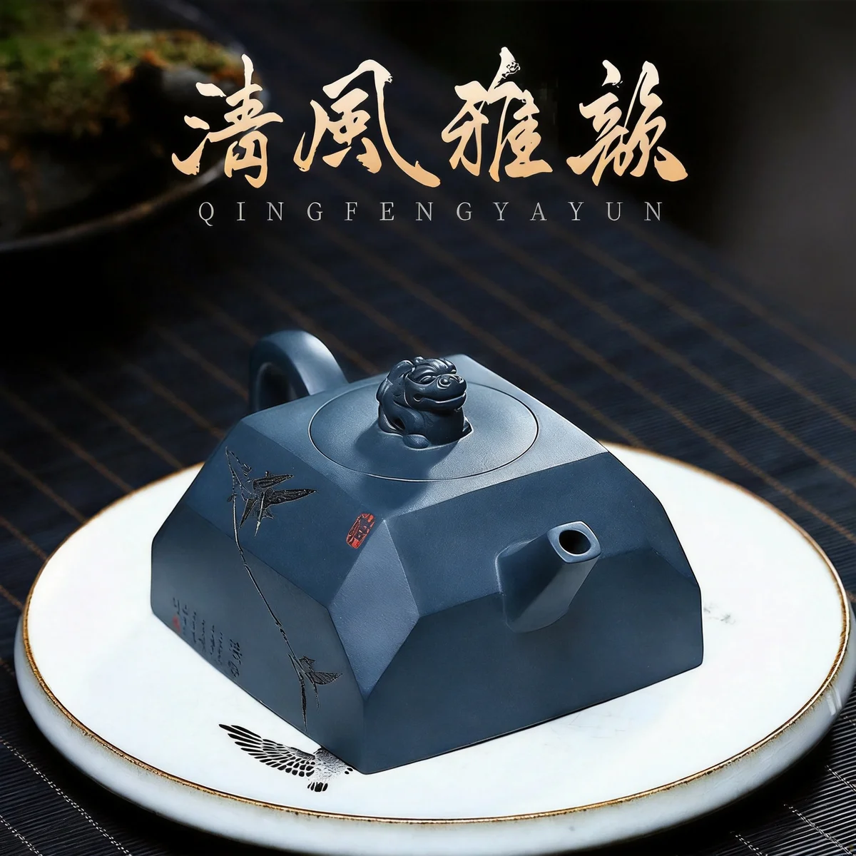 宜兴紫砂壶纯手工四方茶壶单人茶具小茶壶一人用单壶民国绿泥方壶