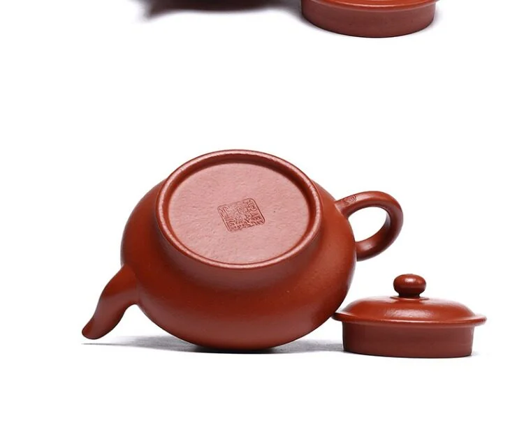 藏壶天下宜兴紫砂壶纯手工家用紫砂茶具泡茶壶贵妃红朱泥虚扁壶 详情图 22