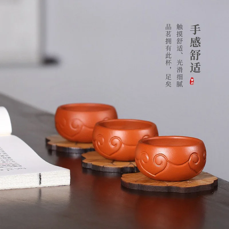 单个茶碗紫砂功夫茶杯个人专用主人杯单杯紫砂杯小茶杯茶盏品茗杯 - 4