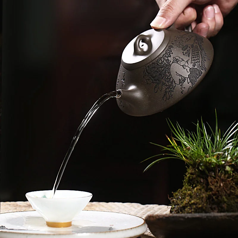 宜兴紫砂壶名家纯手工泡茶壶家用茶具全手工石瓢原矿碧潭砂东坡瓢 - 5