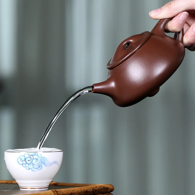 宜兴紫砂壶纯手工紫砂茶具单壶原矿家藏老紫泥家用泡茶壶景舟石瓢 - 5