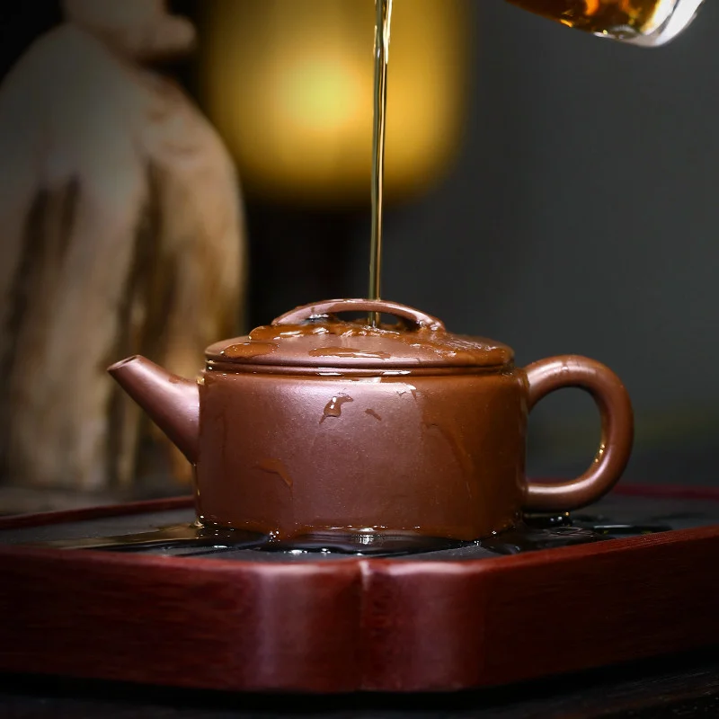 宜兴紫砂壶纯手工小品功夫茶具原矿老紫泥茶壶泡茶家用大口汉瓦壶 - 5