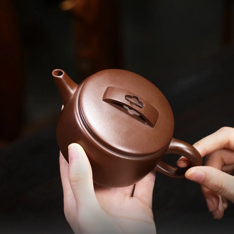 宜兴紫砂壶纯手工小品功夫茶具原矿老紫泥茶壶泡茶家用大口汉瓦壶 - 6