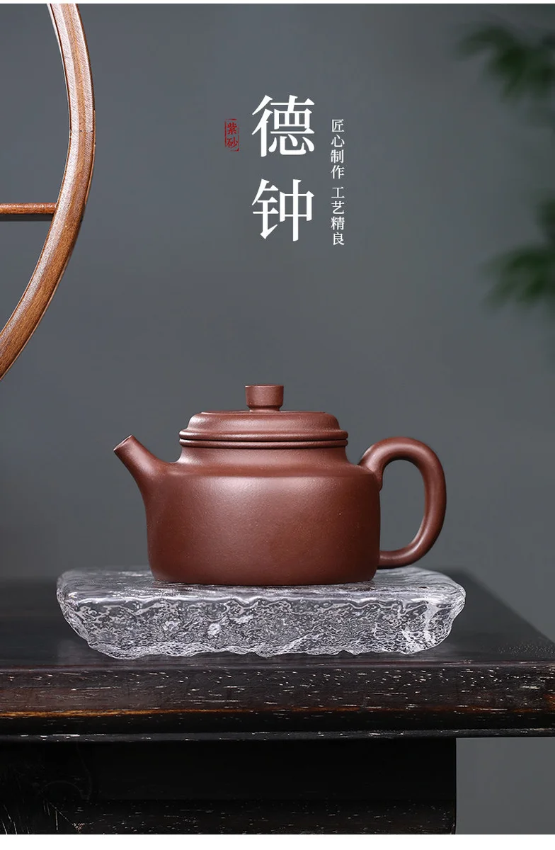藏壶天下宜兴紫砂壶纯手工小容量功夫茶具原矿紫泥家用泡茶壶德钟 详情图 2