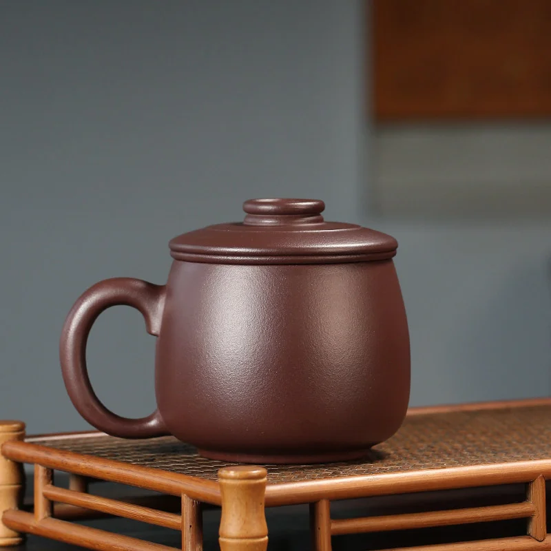 茶具带过滤茶杯茶水分离大容量紫砂杯带隔舱男士办公宁静致远盖杯 - 5
