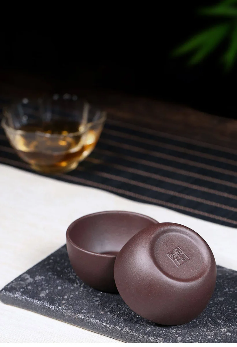 紫泥紫砂功夫茶杯小号茶碗个人专用主人杯单杯茶盏单个男士品茗杯 详情图 5