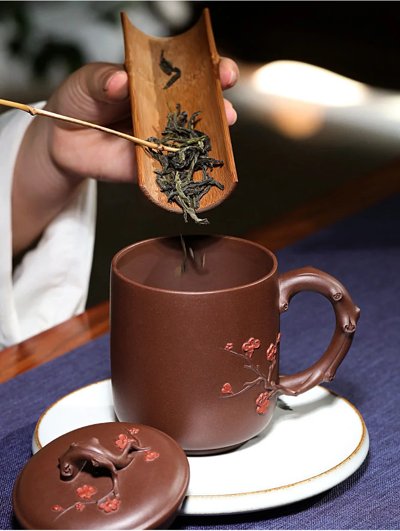 纯手工紫砂茶杯宜兴茶具个人专用主人杯单杯办公室男士紫砂杯带盖 详情图 14