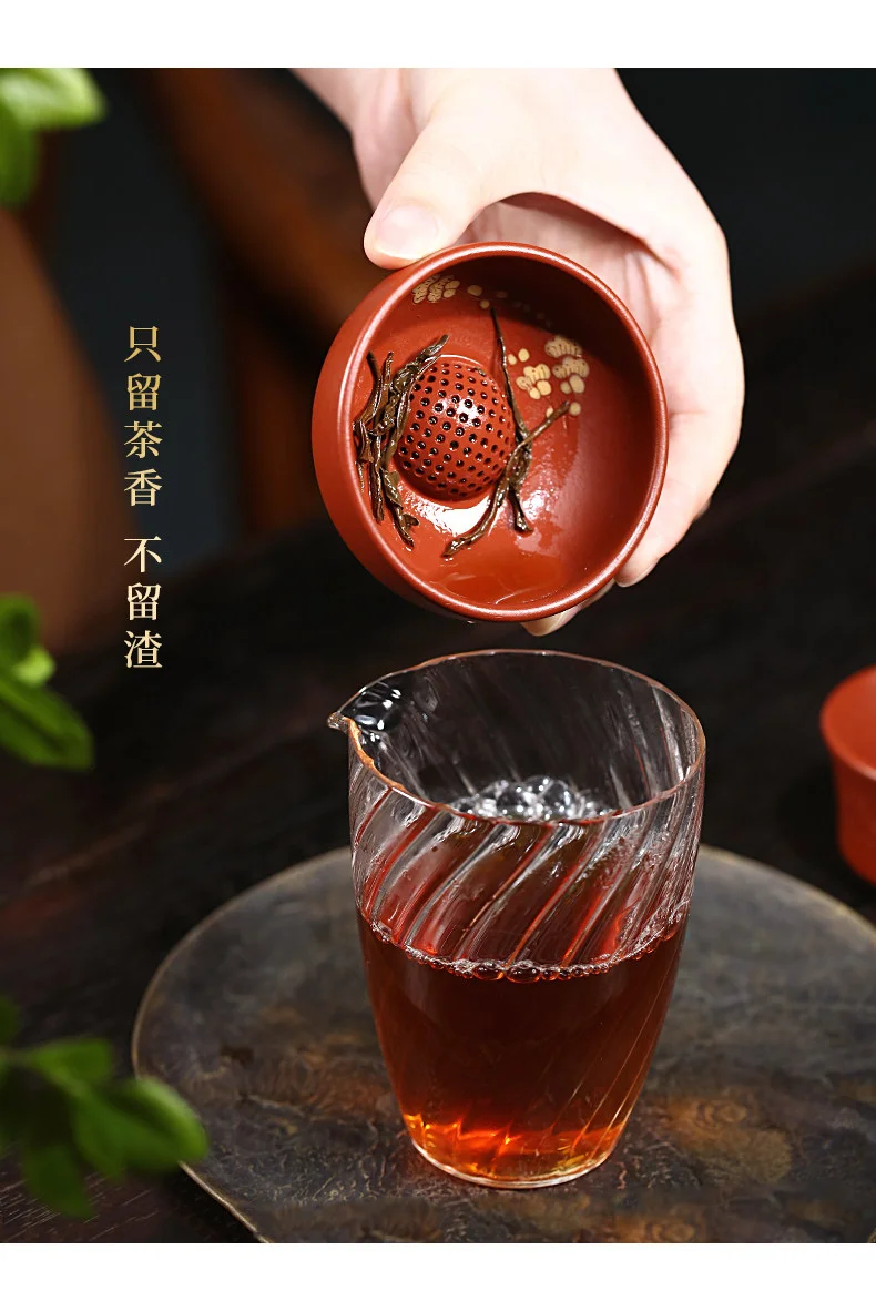 紫砂茶漏茶具配件泡茶神器茶叶球孔过滤器创意手工茶滤茶隔茶漏架 详情图 7