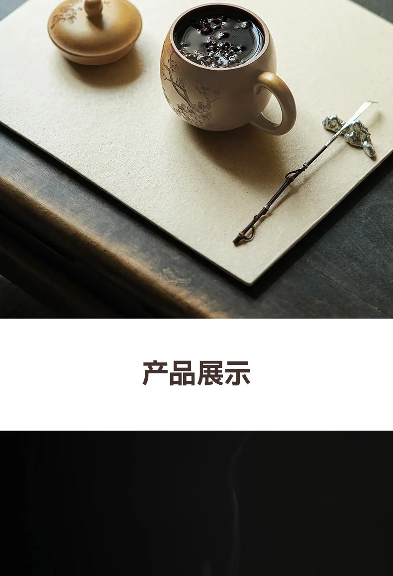 古悦堂 宜兴紫砂纯手工功夫盖杯送礼茶具办公带把泡茶盖杯 龙蛋杯 详情图 14