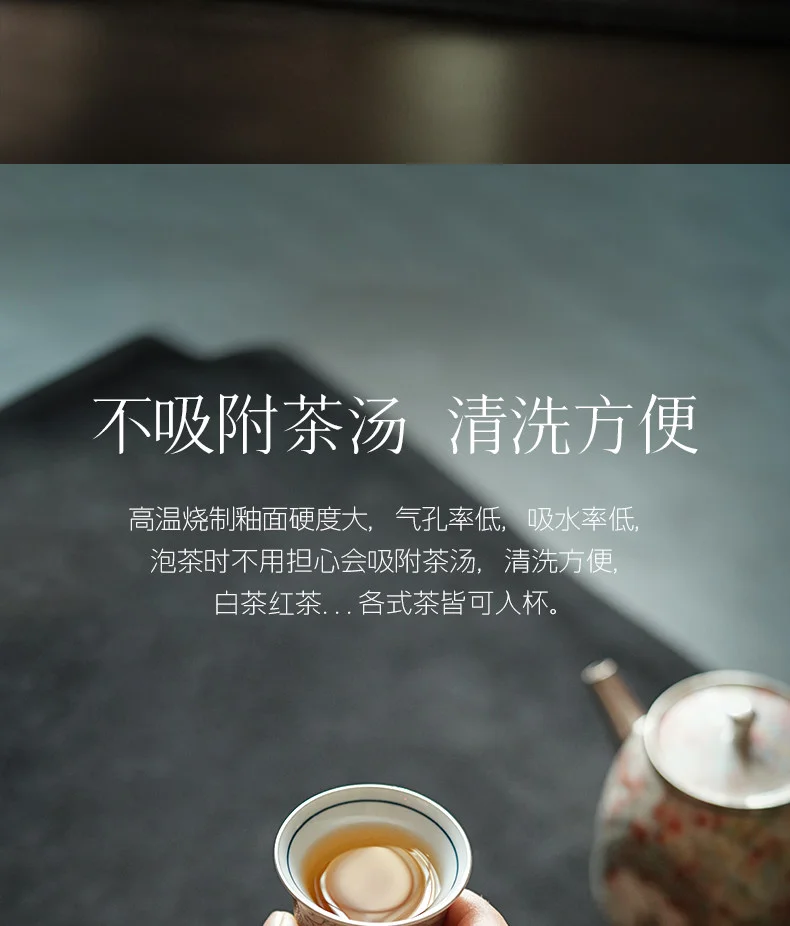 彩金手绘品茗主人杯高端家用单个待客陶瓷茶具小茶杯 龙纹闻香杯 详情图 7