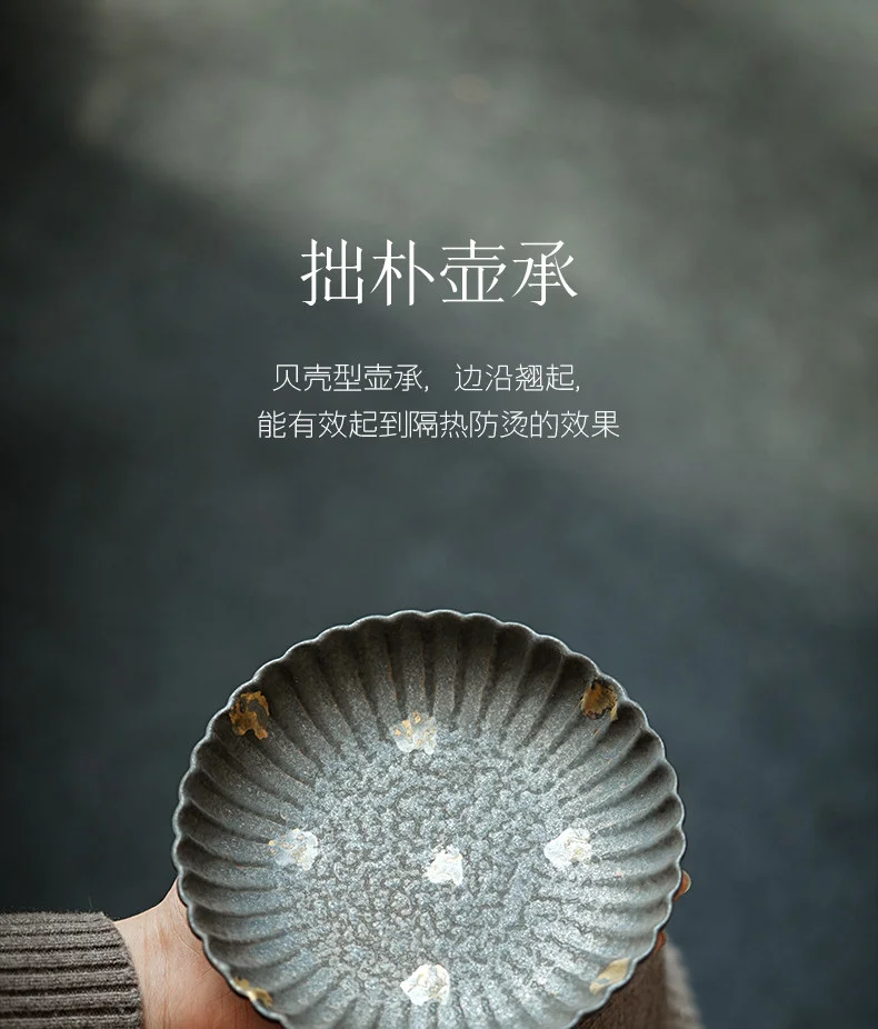 古悦堂 二才盖碗陶瓷茶具套装高档个人专用功夫泡茶家用 拙朴盖碗 详情图 10
