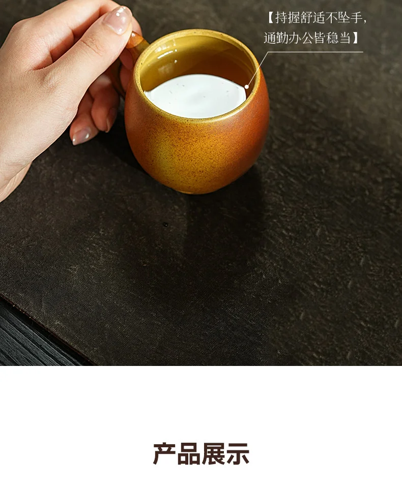 古悦堂纯手工茶具紫砂茶杯个人专用喝茶杯办公室家用杯子泥绘盖杯 详情图 16