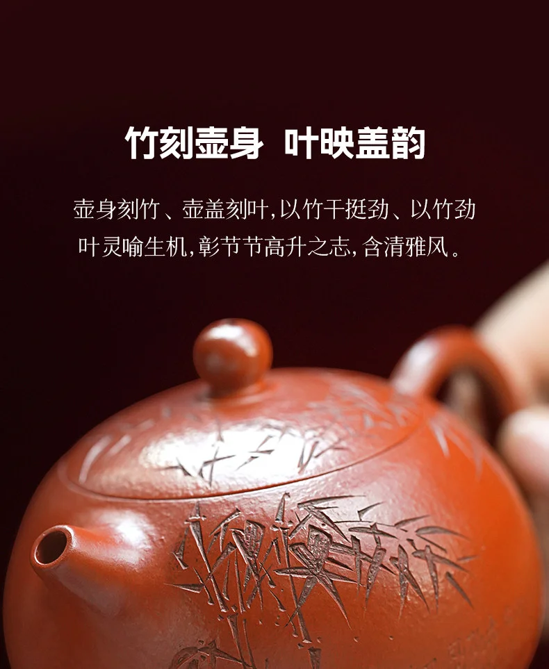 古悦堂纯手工家用泡茶茶壶原矿紫砂壶新款个人专用茶具竹韧西施壶 详情图 12