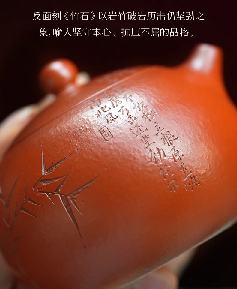 古悦堂纯手工家用泡茶茶壶原矿紫砂壶新款个人专用茶具竹韧西施壶 详情图 15