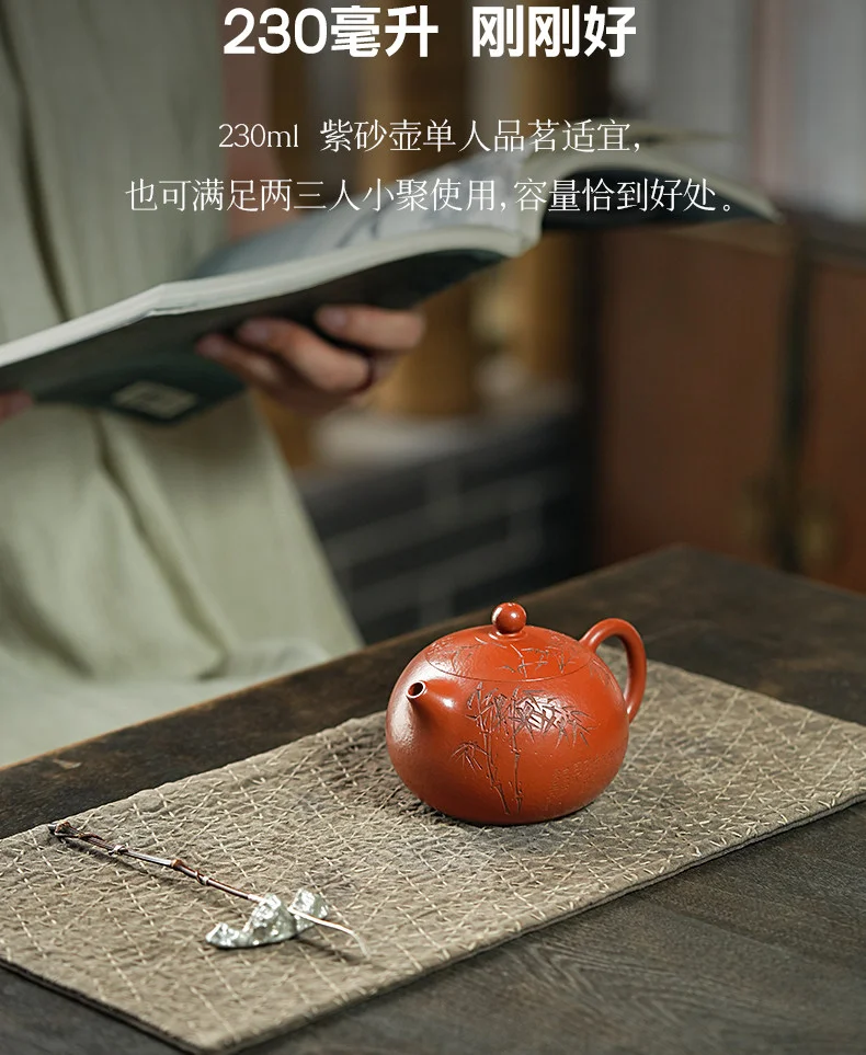 古悦堂纯手工家用泡茶茶壶原矿紫砂壶新款个人专用茶具竹韧西施壶 详情图 19