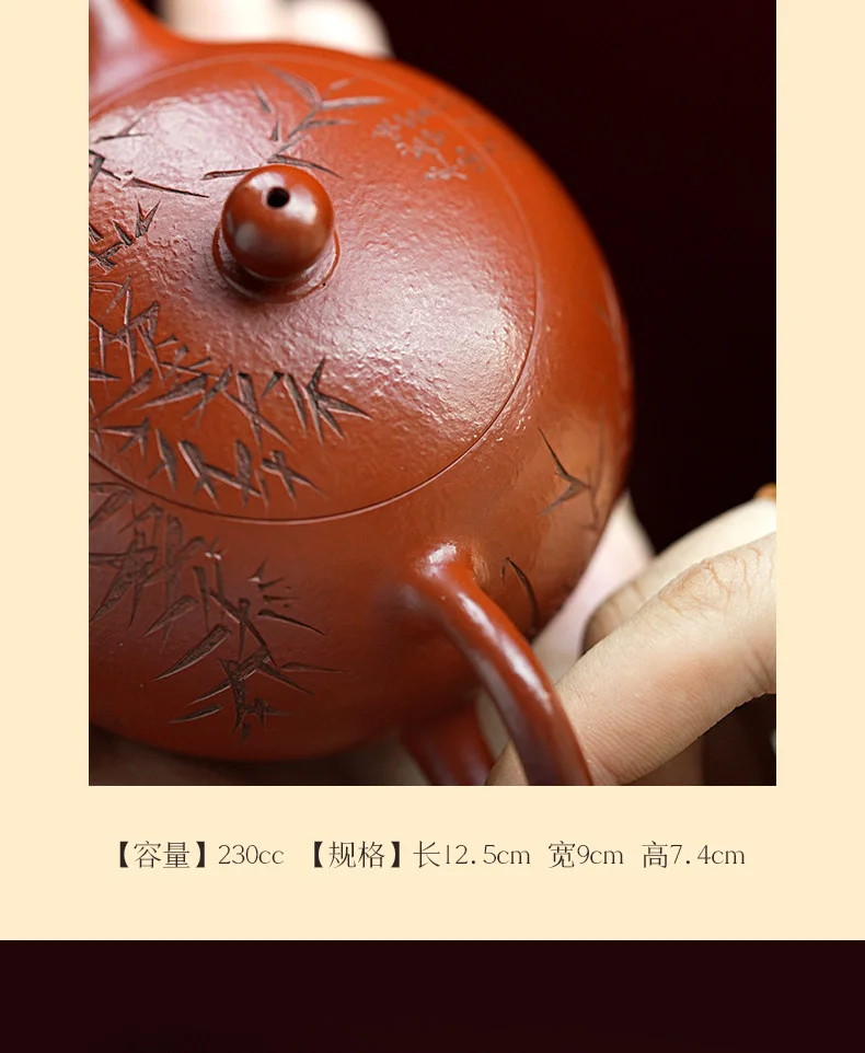 古悦堂纯手工家用泡茶茶壶原矿紫砂壶新款个人专用茶具竹韧西施壶 详情图 3