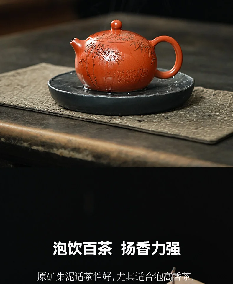 古悦堂纯手工家用泡茶茶壶原矿紫砂壶新款个人专用茶具竹韧西施壶 详情图 6