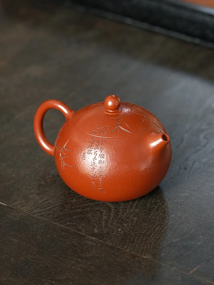 古悦堂纯手工家用泡茶茶壶原矿紫砂壶新款个人专用茶具竹韧西施壶 - 6
