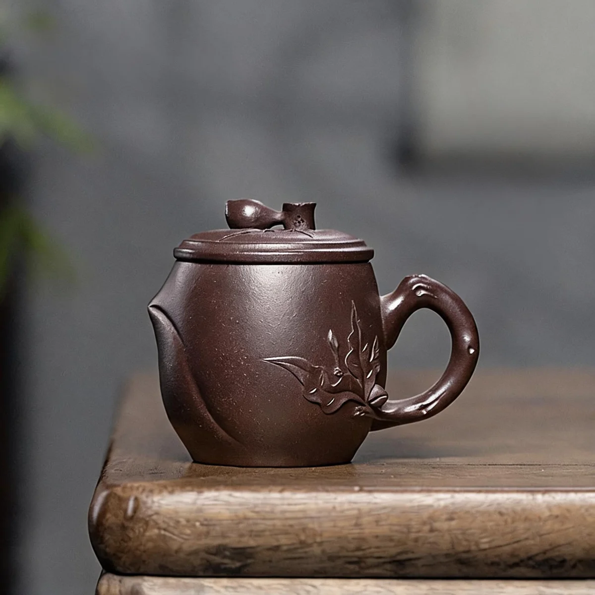 古悦堂 宜兴紫砂杯纯全手工紫砂家用茶杯办公泡茶杯紫泥 福禄盖杯