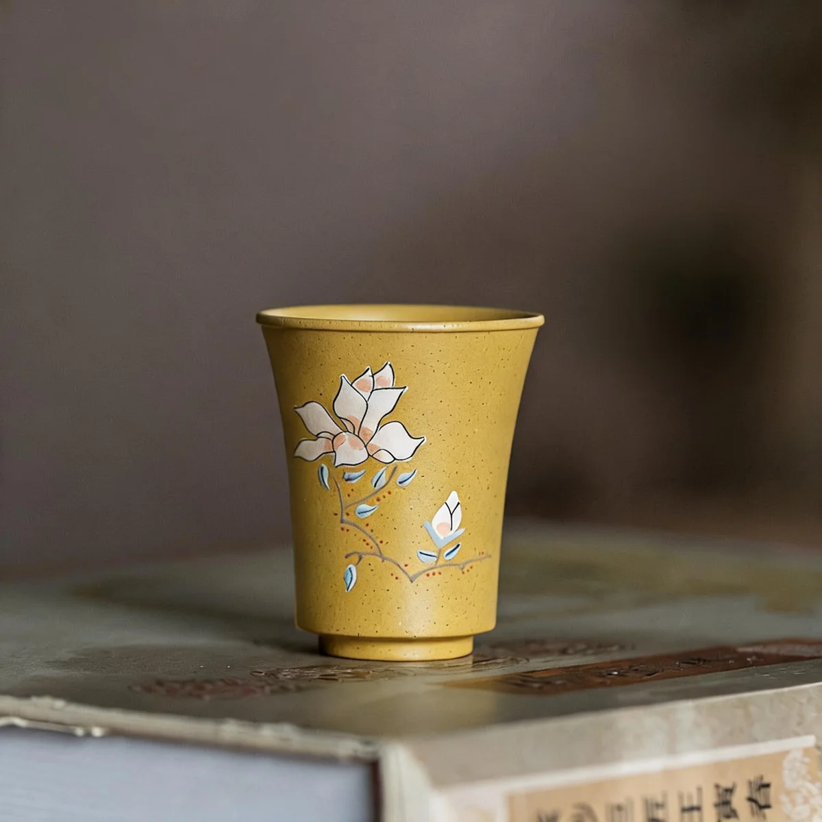 古悦堂 宜兴原矿紫砂杯全手工功夫茶具中式品茗杯子段泥 玉兰杯