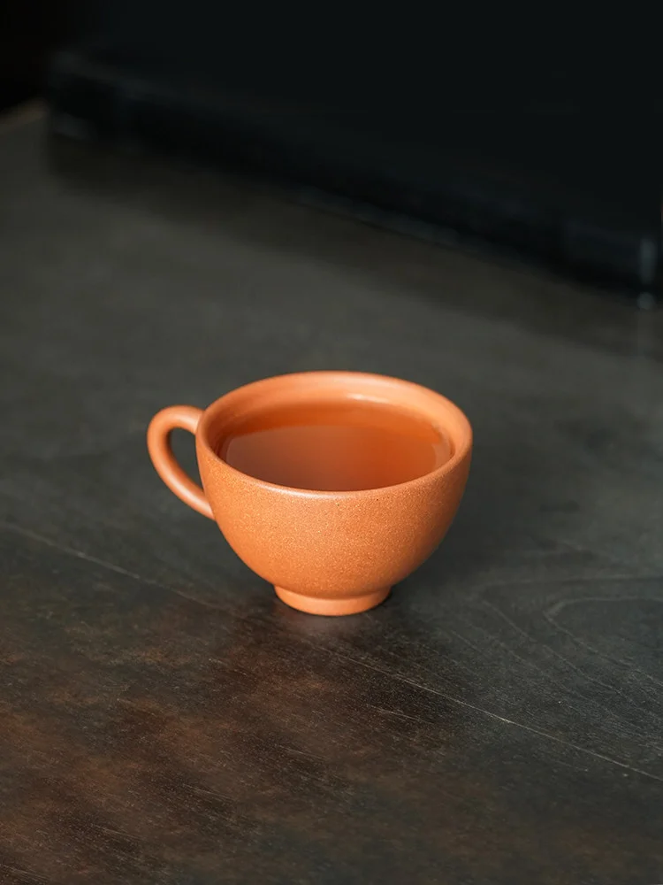 宜兴紫砂主人杯个人专用喝茶茶杯咖啡杯带把品茗杯 段泥观海听涛 - 4