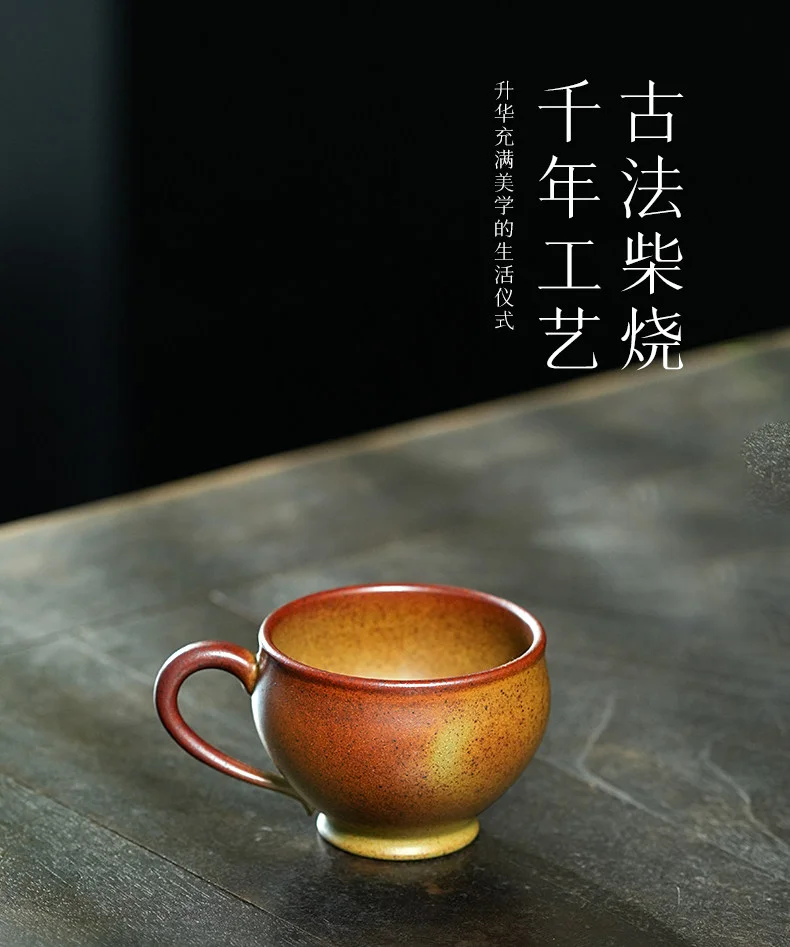 古悦堂手工紫砂茶杯带把个人专用主人杯女士咖啡杯办公室喝茶茶杯 详情图 4
