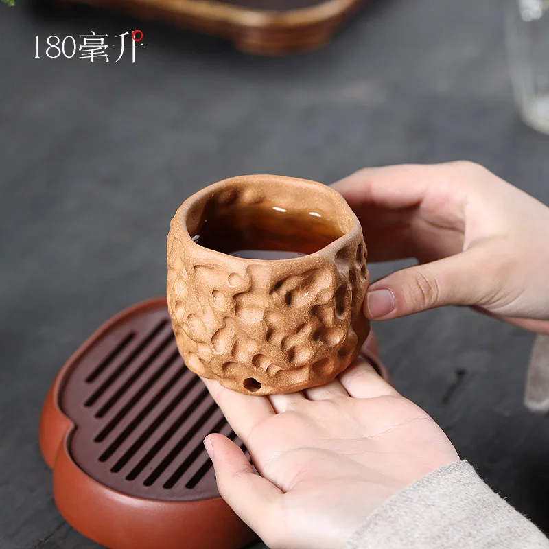 古悦堂 宜兴紫砂主人杯功夫茶杯小杯品茗杯茶盏单杯 太湖石主人杯 - 4