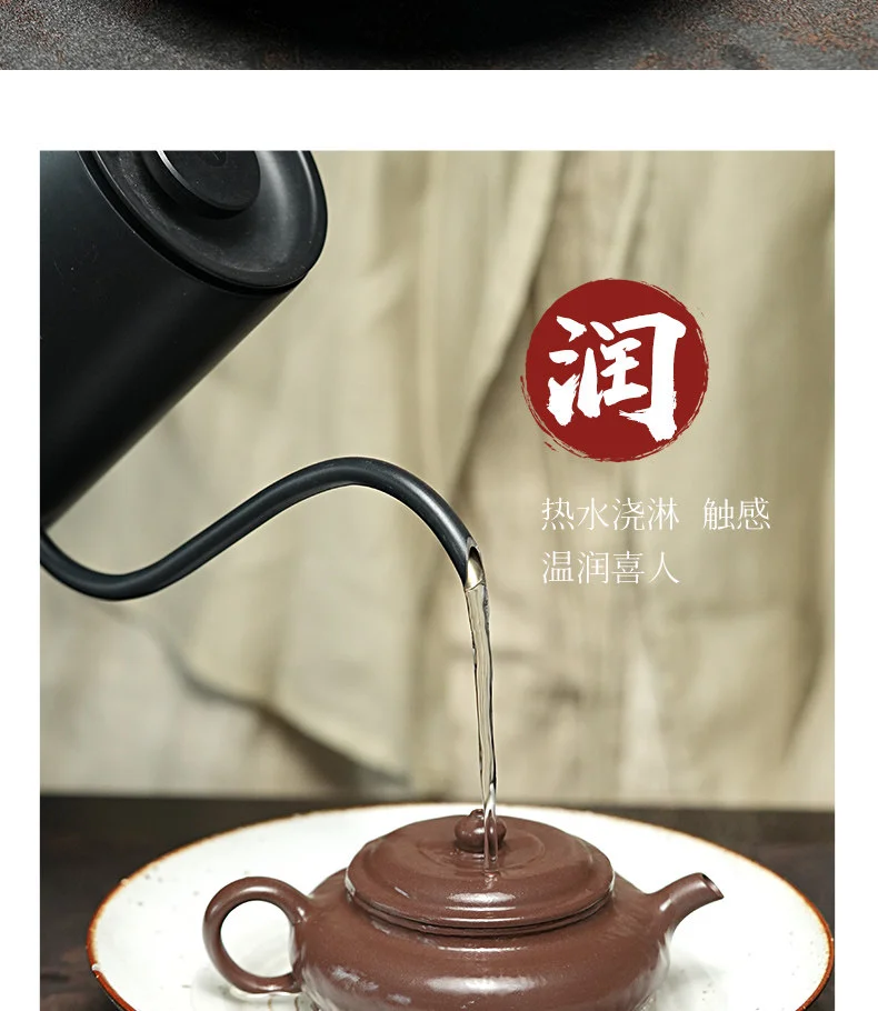 古悦堂 宜兴原矿天青泥紫砂壶纯全手工功夫茶具茶器单壶 鸣远虚扁 详情图 9