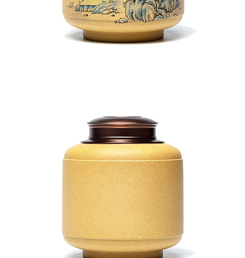 古悦堂 宜兴原矿紫砂红茶普洱储茶罐收纳密封醒茶罐 山川茶叶罐 详情图 17