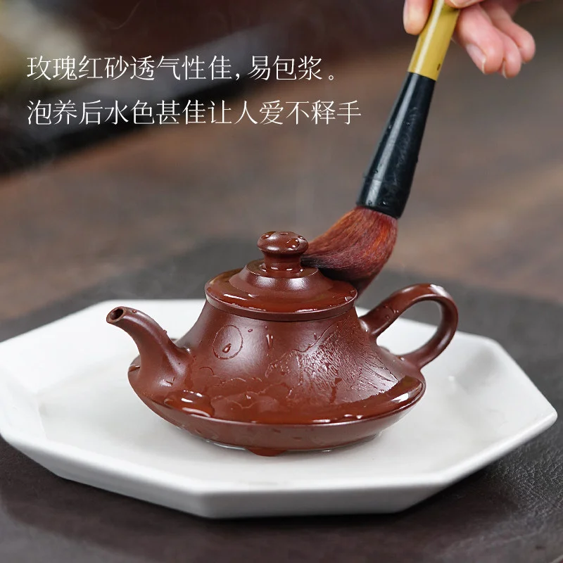 古悦堂 宜兴紫砂壶纯全手工家用泡茶专用功夫茶具单壶 龙血砂云炉 - 4