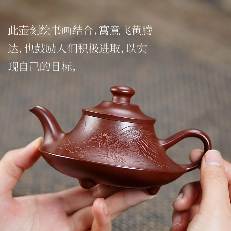 古悦堂 宜兴紫砂壶纯全手工家用泡茶专用功夫茶具单壶 龙血砂云炉 - 5