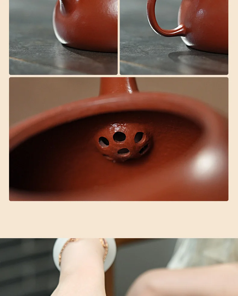 古悦堂 宜兴原矿紫砂壶纯全手工泡茶壶家用茶具套装朱泥 冬心秦权 详情图 19