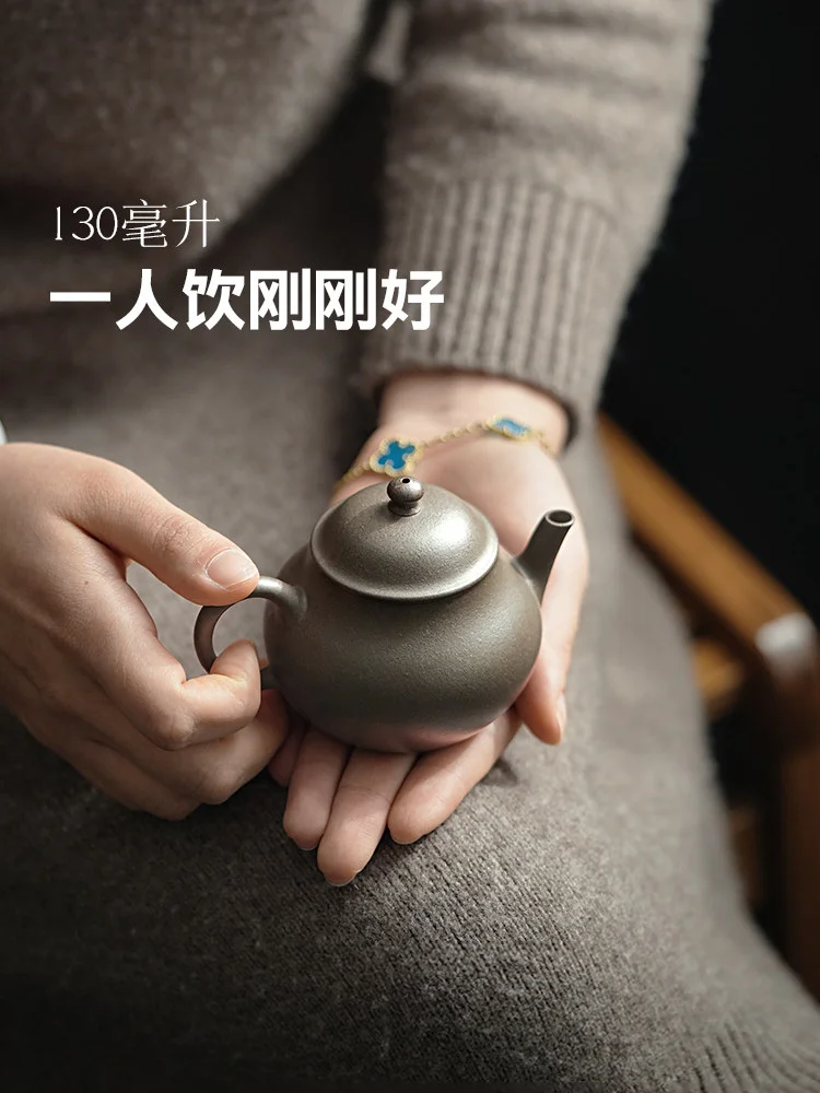 宜兴紫砂壶纯手工2026新款一人独饮功夫茶具泡茶专用壶蟹壳青潘壶 - 4