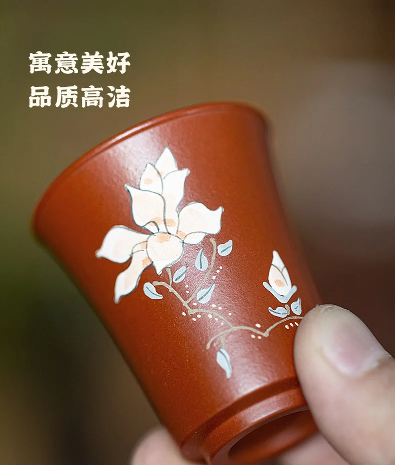 古悦堂 宜兴原矿紫砂杯全手工功夫茶具中式品茗杯子降坡泥 玉堂春 详情图 7