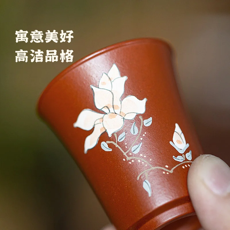 古悦堂 宜兴原矿紫砂杯全手工功夫茶具中式品茗杯子降坡泥 玉堂春 - 3