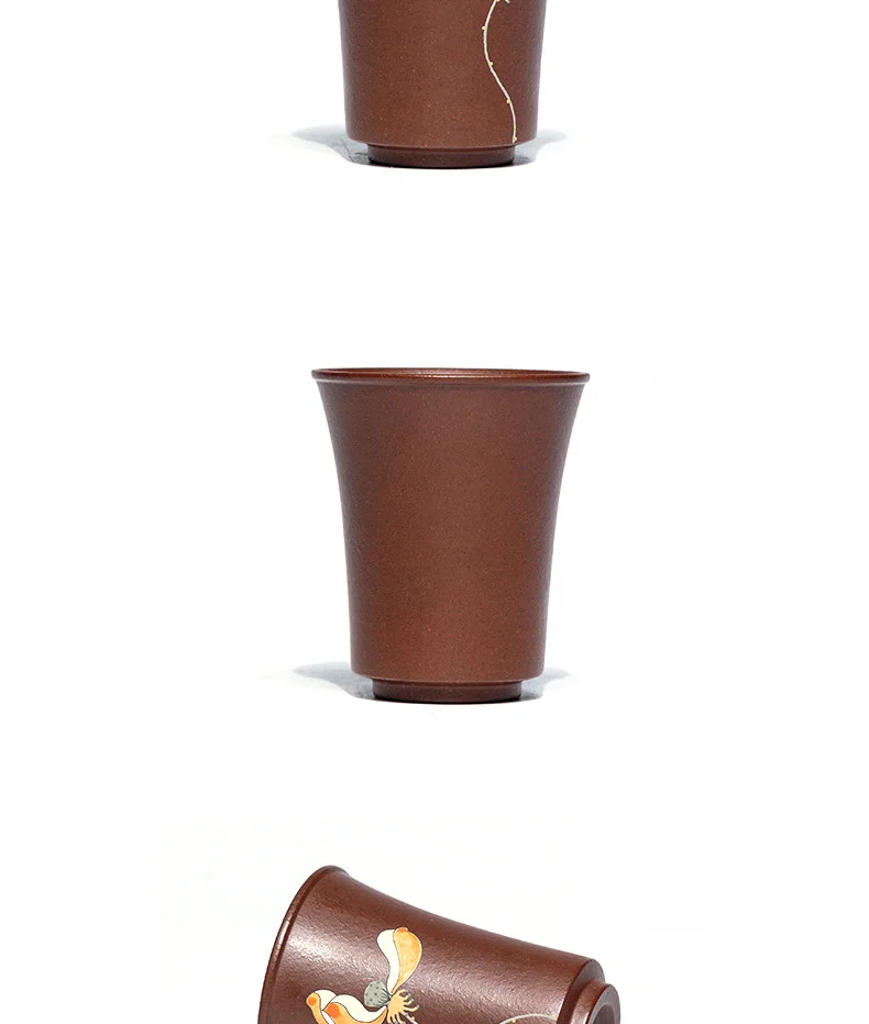 古悦堂 宜兴原矿紫砂杯纯全手工功夫茶具中式品茗杯子紫泥 荷韵杯 详情图 12