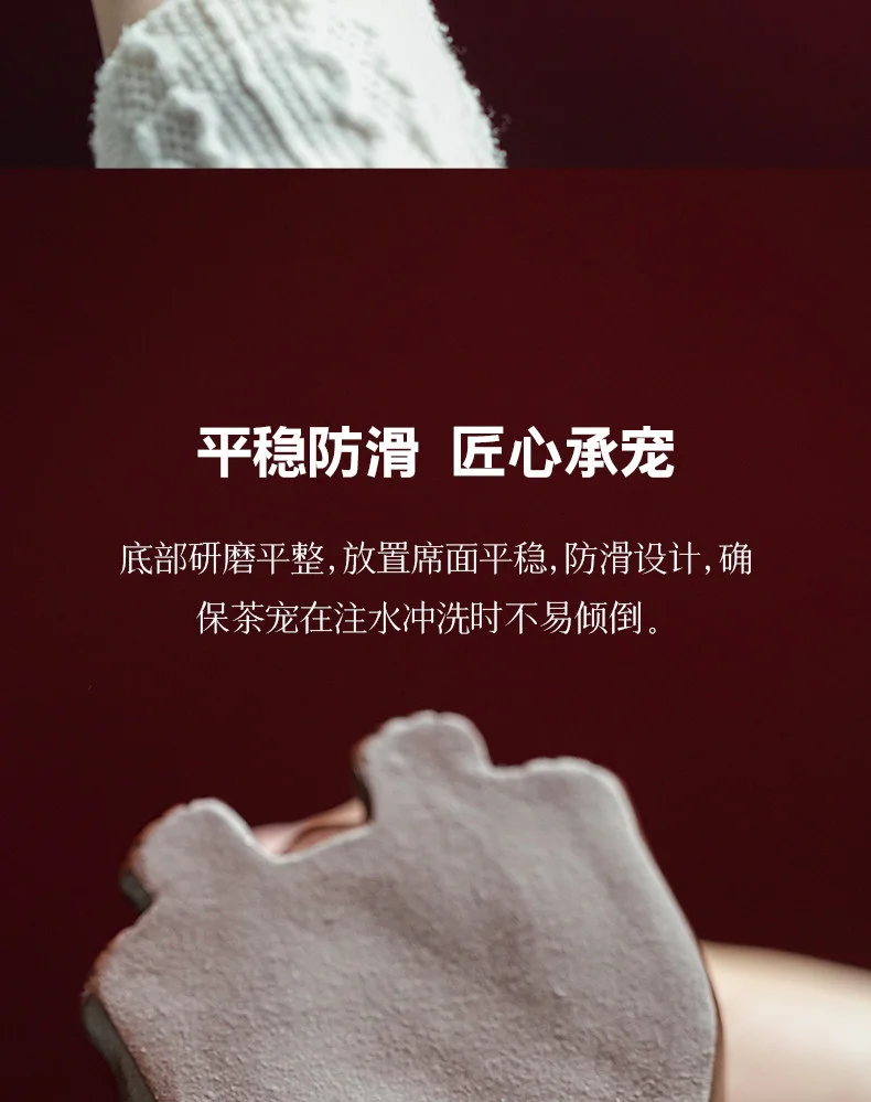 古悦堂 宜兴紫砂手工茶宠高档茶具摆件可养精品茶玩 紫泥对狮茶宠 详情图 9