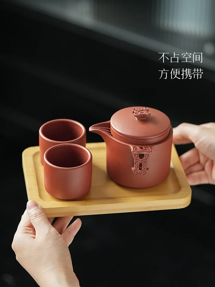 便携式旅行一壶二杯整套茶具户外快客杯家用办公室喝茶手抓壶套组 - 4