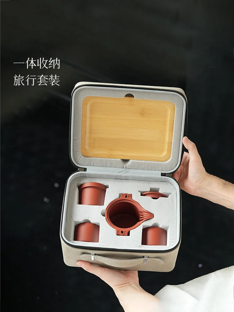 便携式旅行一壶二杯整套茶具户外快客杯家用办公室喝茶手抓壶套组 - 6